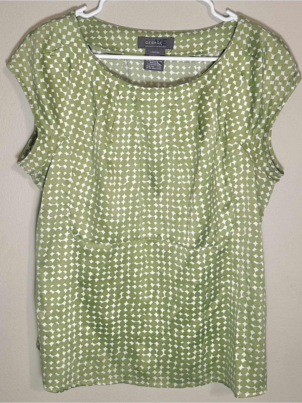 George Olive and White Patterned Blouse